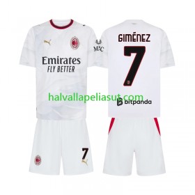 Jalkapallo Pelipaidat/Peliasut AC Milan Gimenez 7 Lasten Vieraspaita 2026-2027 Lyhythihainen
